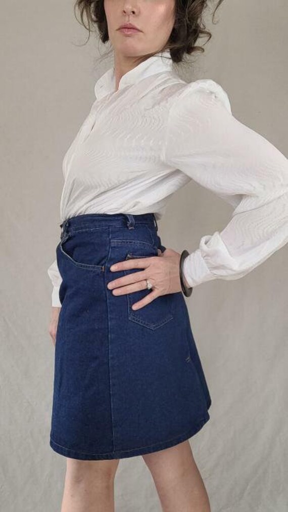 Vintage 1980s Denim Skirt by Junky in Size 11-12 - image 5