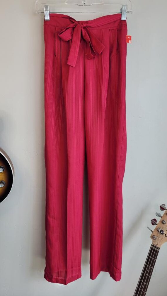 Vintage 1970s Fuschia Pink Semi Sheer Pants With M