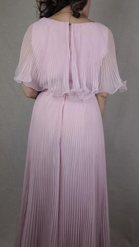 Vintage 1960s Dreamy Pleated Pink Chiffon Miss El… - image 3