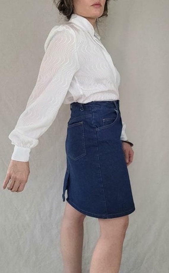 Vintage 1980s Denim Skirt by Junky in Size 11-12 - image 4