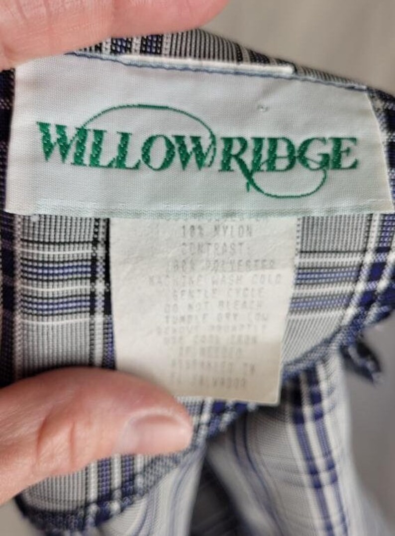Vintage 1990s Blue & White Plaid Dress by Willowridge in Size 8 Etsy