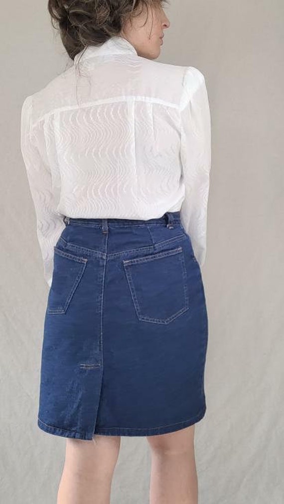 Vintage 1980s Denim Skirt by Junky in Size 11-12 - image 6