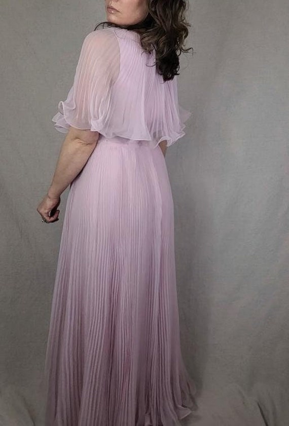 Vintage 1960s Dreamy Pleated Pink Chiffon Miss El… - image 2