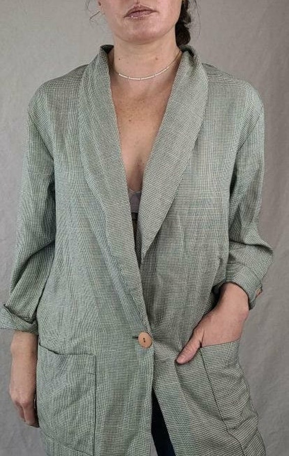 Vintage Early 1990s Relaxed Green and White Houndt