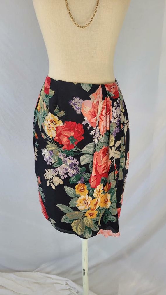 Vintage 1980s Linda Allard for Ellen Tracy Floral… - image 1