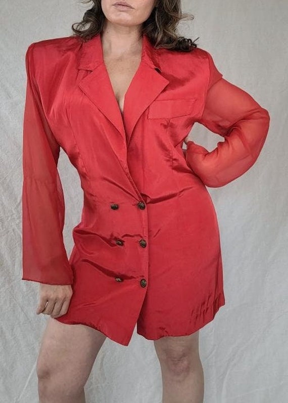 Vintage 1980s Red Blazer Dress by Design Todays in