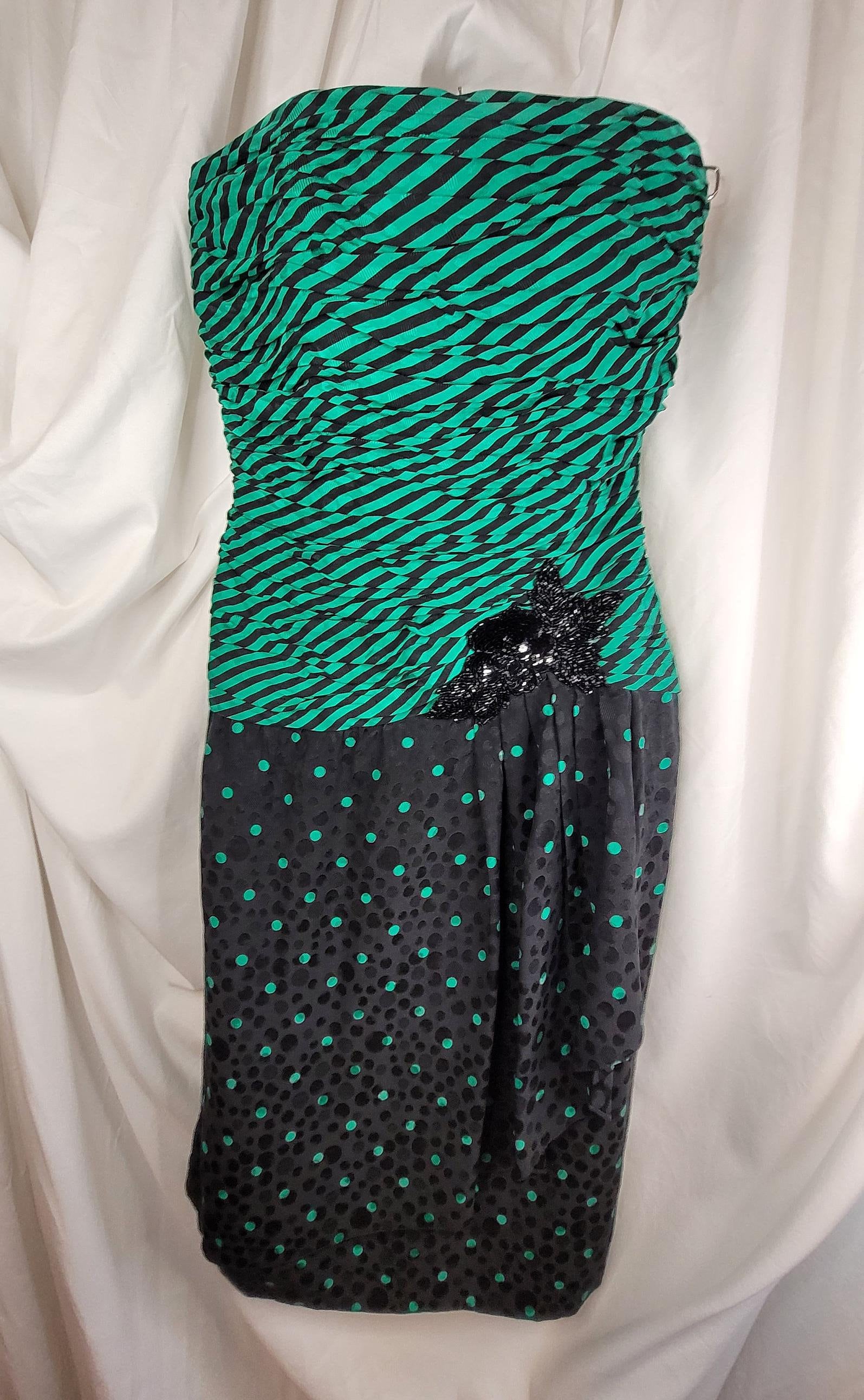 Emerald Green Polka Dot Dress - Etsy