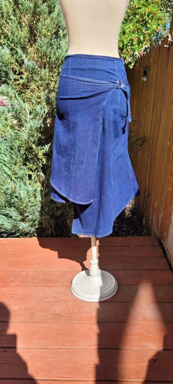 Vintage Late 90s Denim Skirt by Luly K in Size Lar