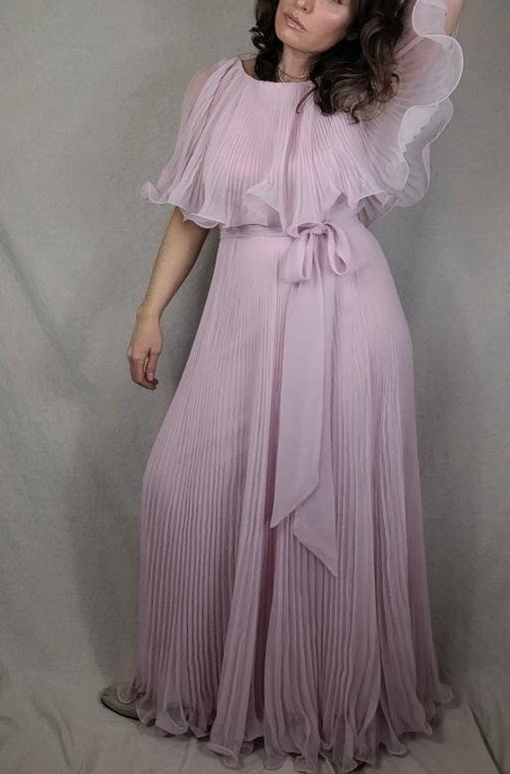 Vintage 1960s Dreamy Pleated Pink Chiffon Miss El… - image 9