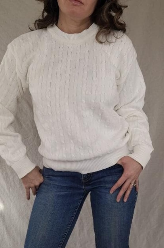 Vintage 1980s White Brooks Brothers Sweater in Siz