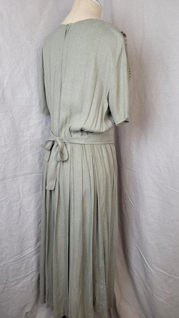 1980s Sage Green Cashmere Dress