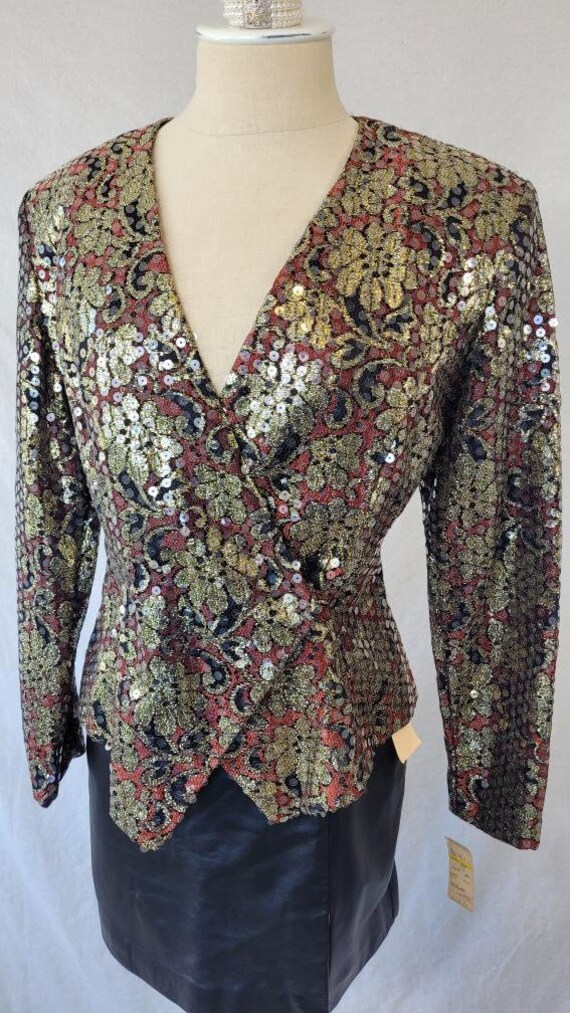 Vintage 1980s NWT Sequined Blazer by HW Collection