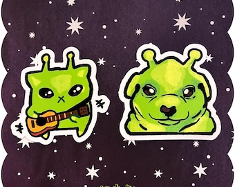 Alien Jotchua Dog/Glorp Cat Stickers