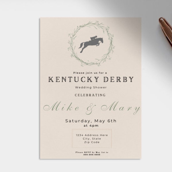 Kentucky Derby Wedding Shower Invite