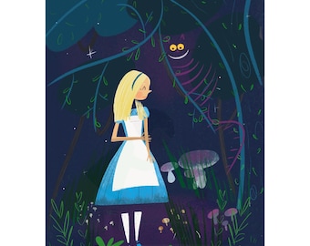 Alice in Wonderland Fine Art Print, Original Illustration