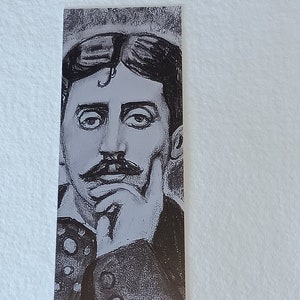 Segnalibro segnalibro Proust, il mio disegno a carboncino di Proust in versione segnalibro