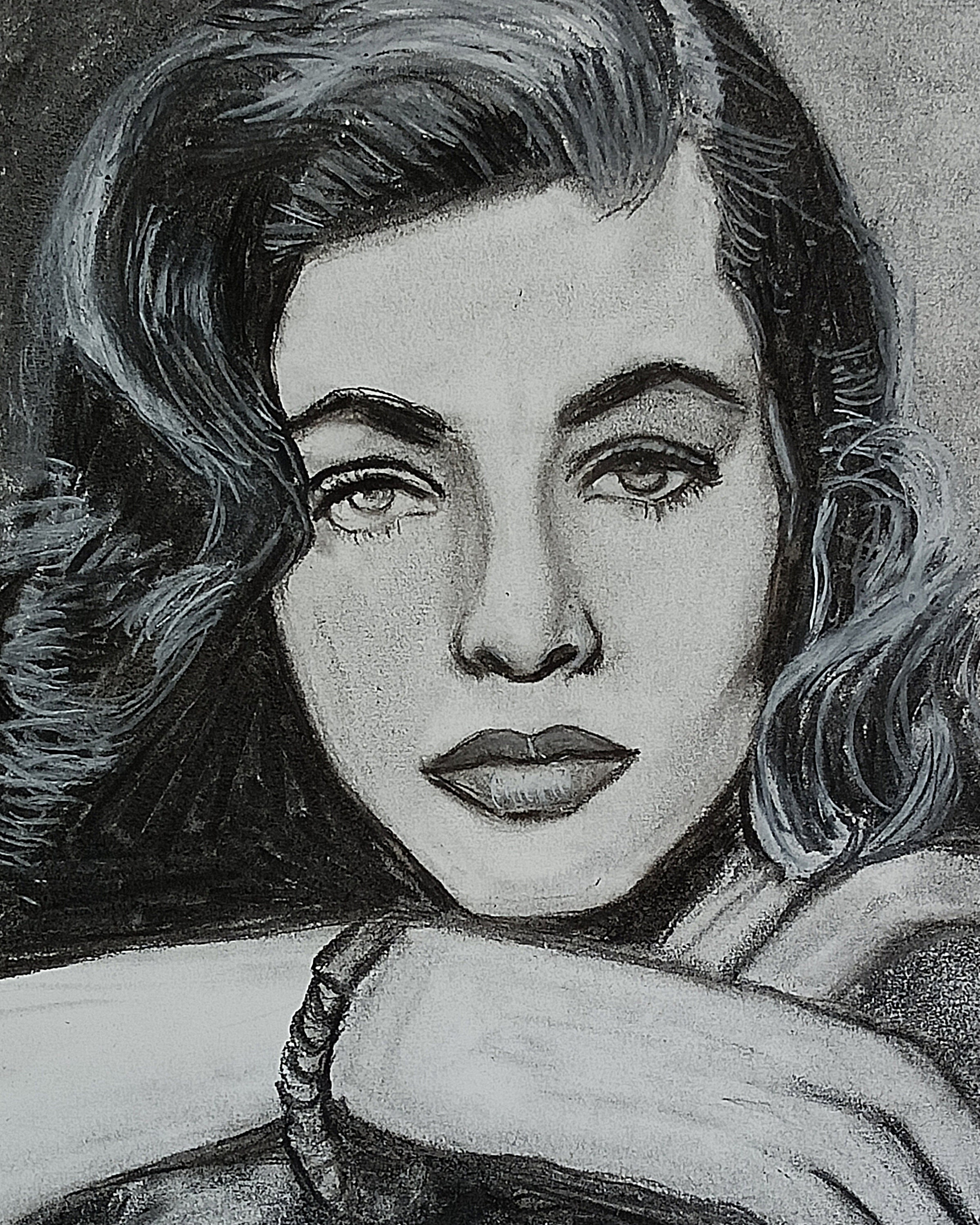 Original Charcoal Drawing by Laureen Bacall on A3 Paper Etsy