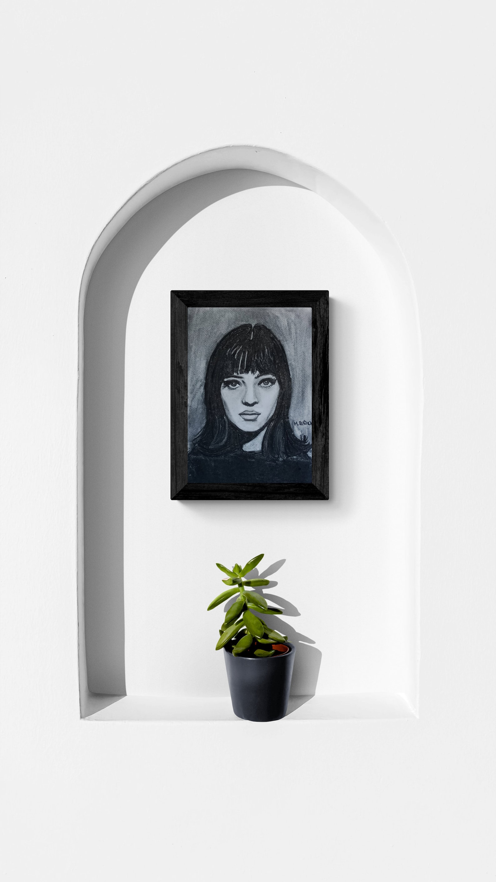Anna Karina Original Charcoal Portrait, New Wave Actress, Model, French ...