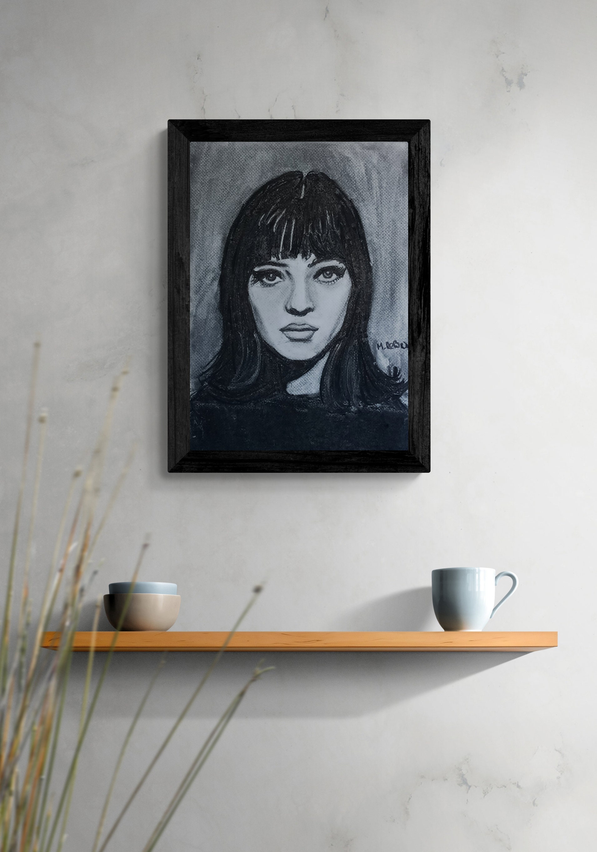 Anna Karina Original Charcoal Portrait, New Wave Actress, Model, French ...