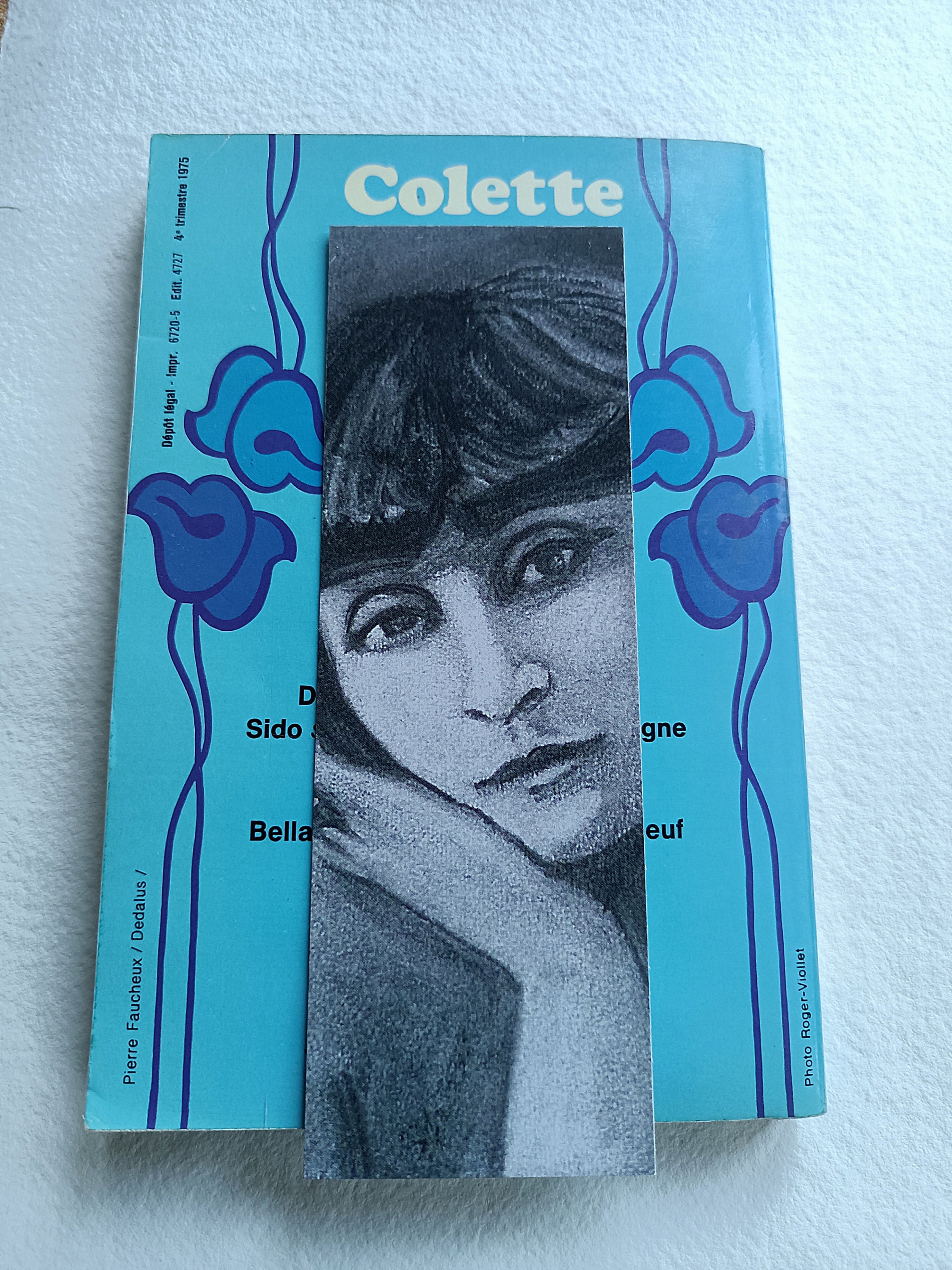 Literary Bookmark of the French Writer Colette, My Charcoal Drawing of ...
