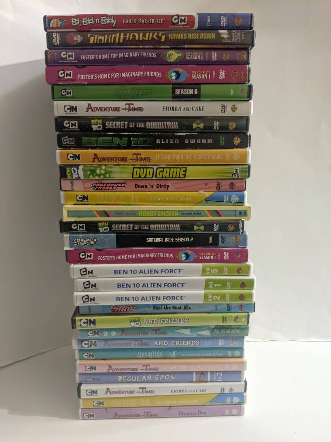 Lot of 29 Cartoon Network Dvds BEN 10 Alien Force, Adventure Time,robot Chicken Etsy