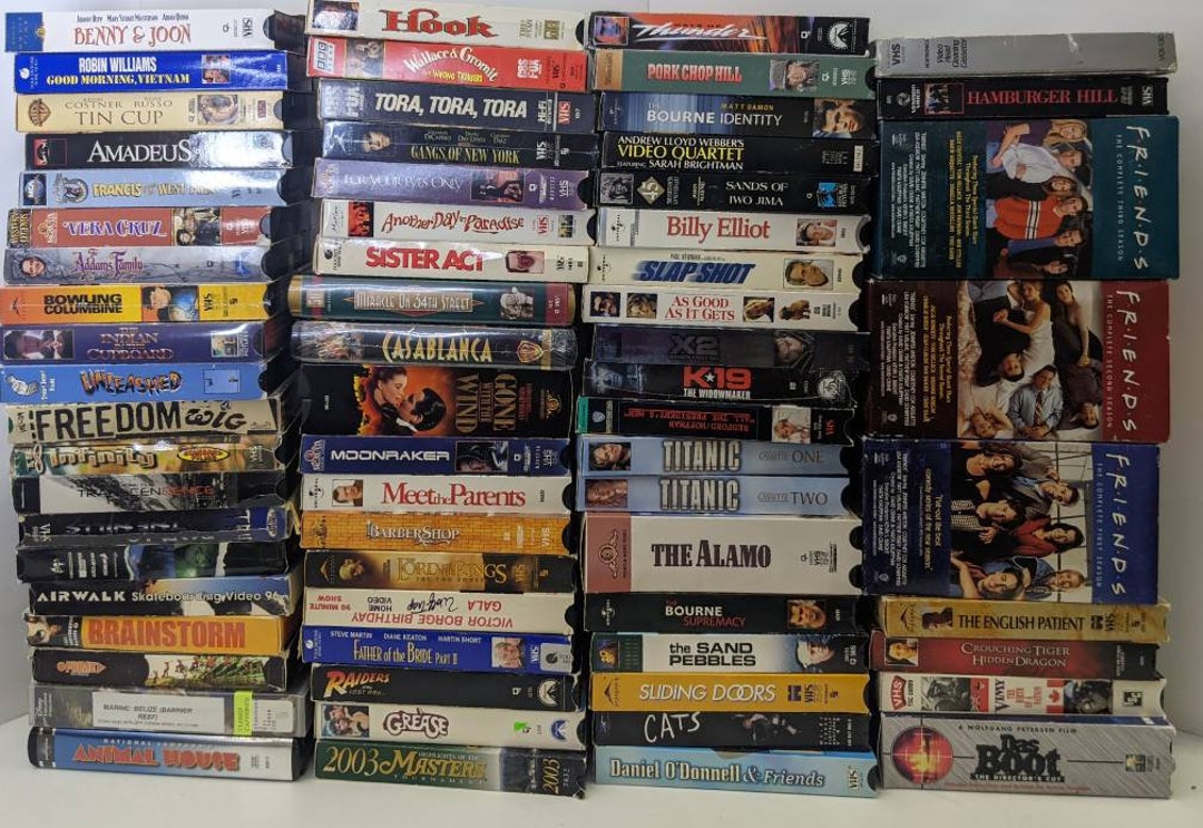 Lot of 60 Vhs Movie Tapes TV Series Classics Etsy