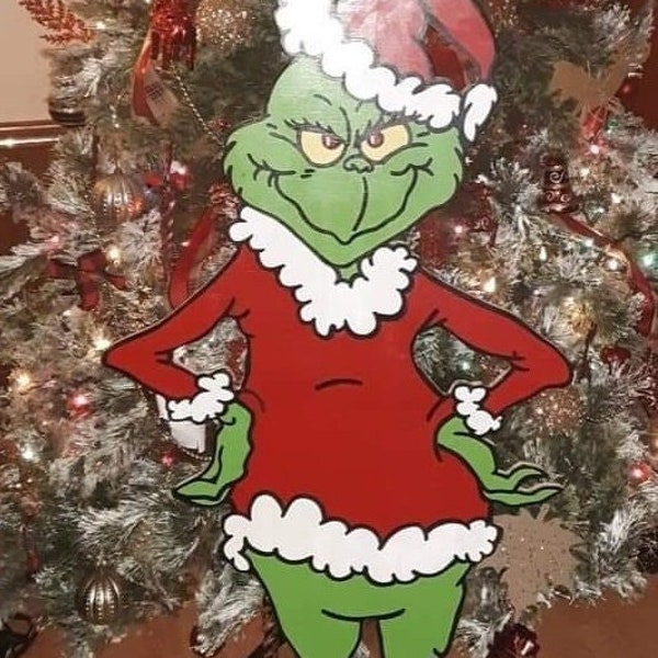 Wooden Grinch Etsy