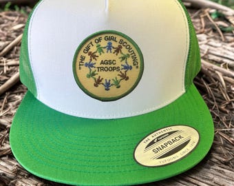 Vintage Girl Scout AGSC Troops Snapback Cap - 90er Jahre Retro Trucker Cap