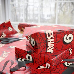 Spidey Senses Geschenkpapier - Personalisierte Geschenkverpackung für Geburtstage, Themenpartys - Party Dekor Bild 6