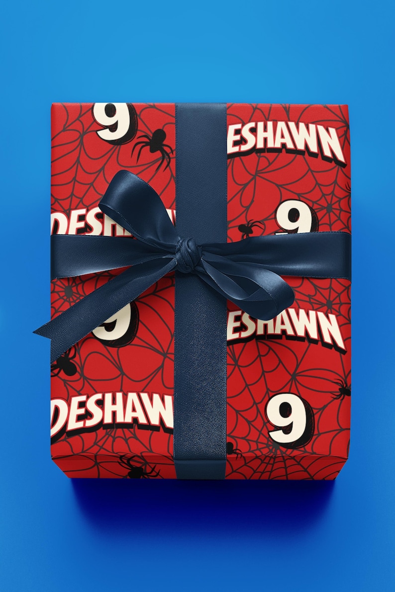 Spidey Senses Geschenkpapier - Personalisierte Geschenkverpackung für Geburtstage, Themenpartys - Party Dekor Bild 1