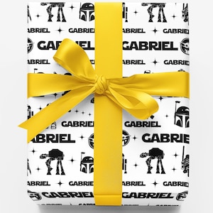 Galaxy Star Troopers Customized Gift Wrap | Space birthday for boys | Gift for Him |  Unique Wrapping Paper for All Occasions | Jedi gift
