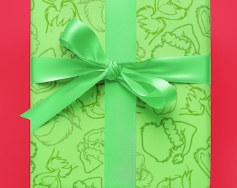 Rol So Grinchy kerstcadeaupapier | Groene kersttrui | Uniek kerstpapier