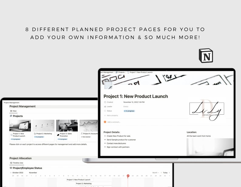 Digital Notion Project Management Planner Template - Etsy