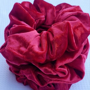 Red velvet scrunchie-Velvet hair Scrunchies- Velvet Scrunchies-Hair Ties-Handmade Scrunchies