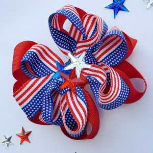 4th of July bow, Patriotic bows, Independence bows, Fourth of July bows, Toddler hair bows, Bows for girls, Gifts for girls.