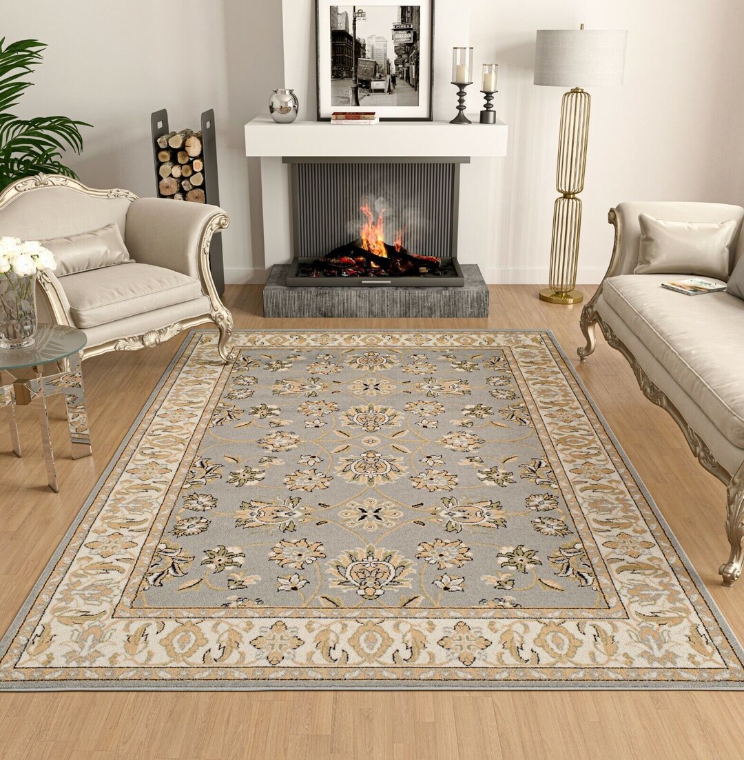 Traditional Area Rugs 8x10 Living Room Carpet Floor Oriental Rugs Gray