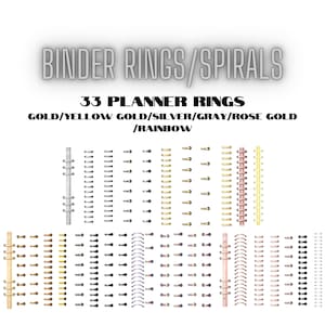 Digital Binder Rings, Digital Planner Rings, Digital clipart, digital binder rings for digital planner PNG, GoodNote, Realistic Digital Ring