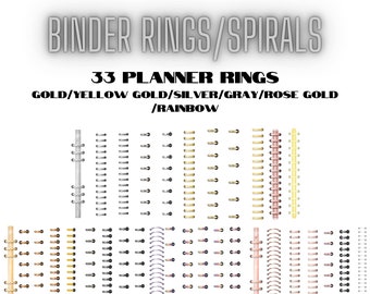 Digital Binder Rings, Digital Planner Rings, Digital clipart, digital binder rings for digital planner PNG, GoodNote, Realistic Digital Ring