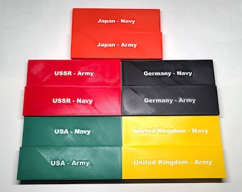 Axis and Allies Organizer // Set of 10 WWII Game Boxes compatible with Axis & Allies 1942 // Stores Tokens, air, naval and ground units