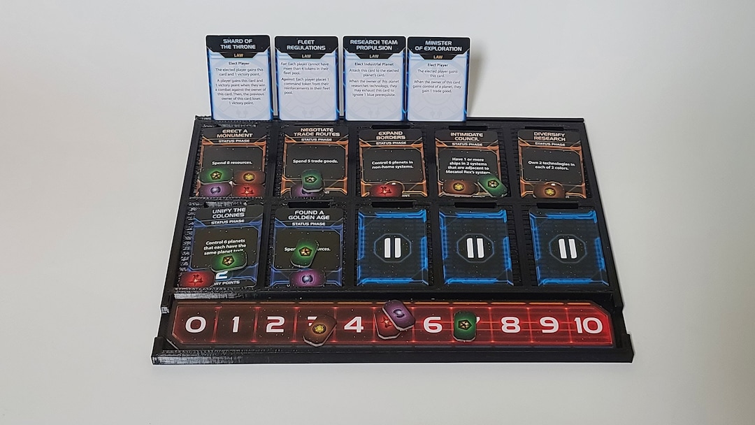 Twilight Imperium 4 // Victory Point Cards Tray With Agenda Holder