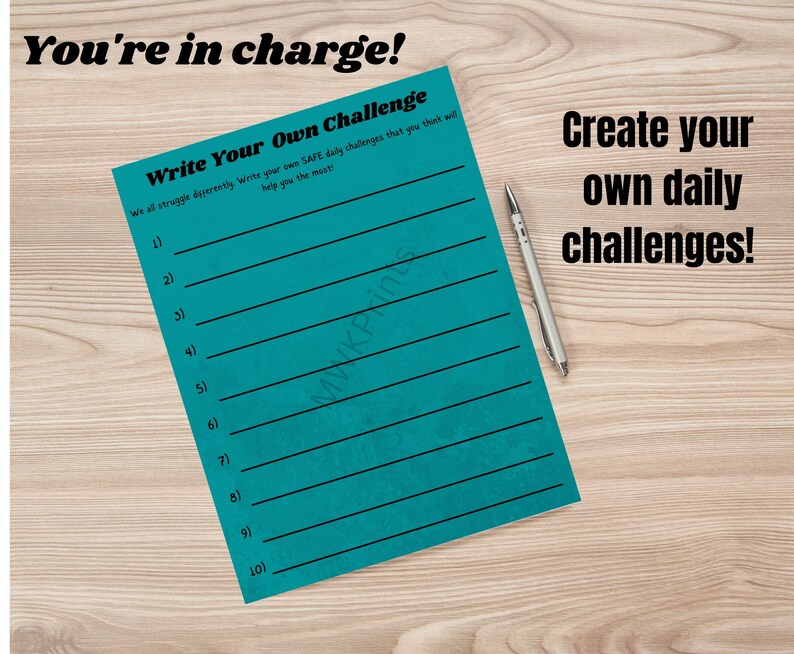 Printable OCD Challenge Guide, OCD Journal Sheet, Daily Planner for OCD ...
