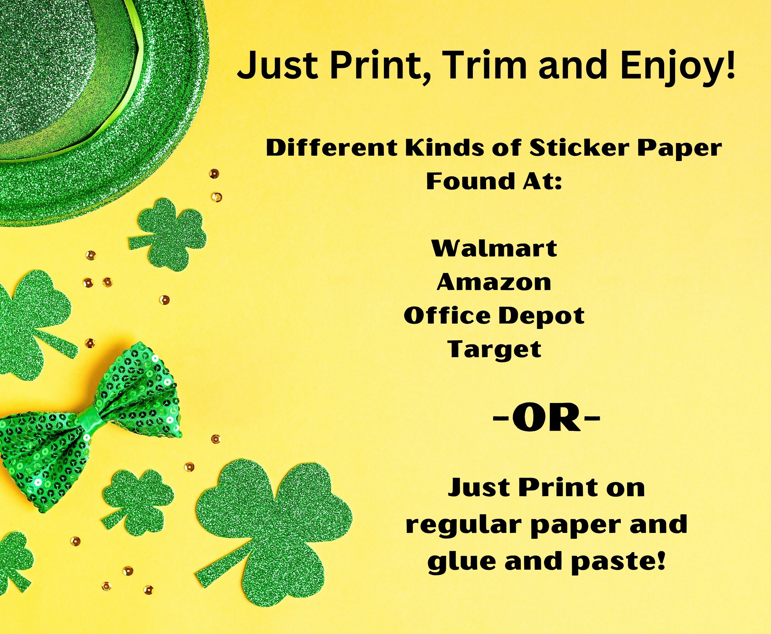 Printable Irish Stickers I Printable St. Patrick's Day Stickers I Green ...