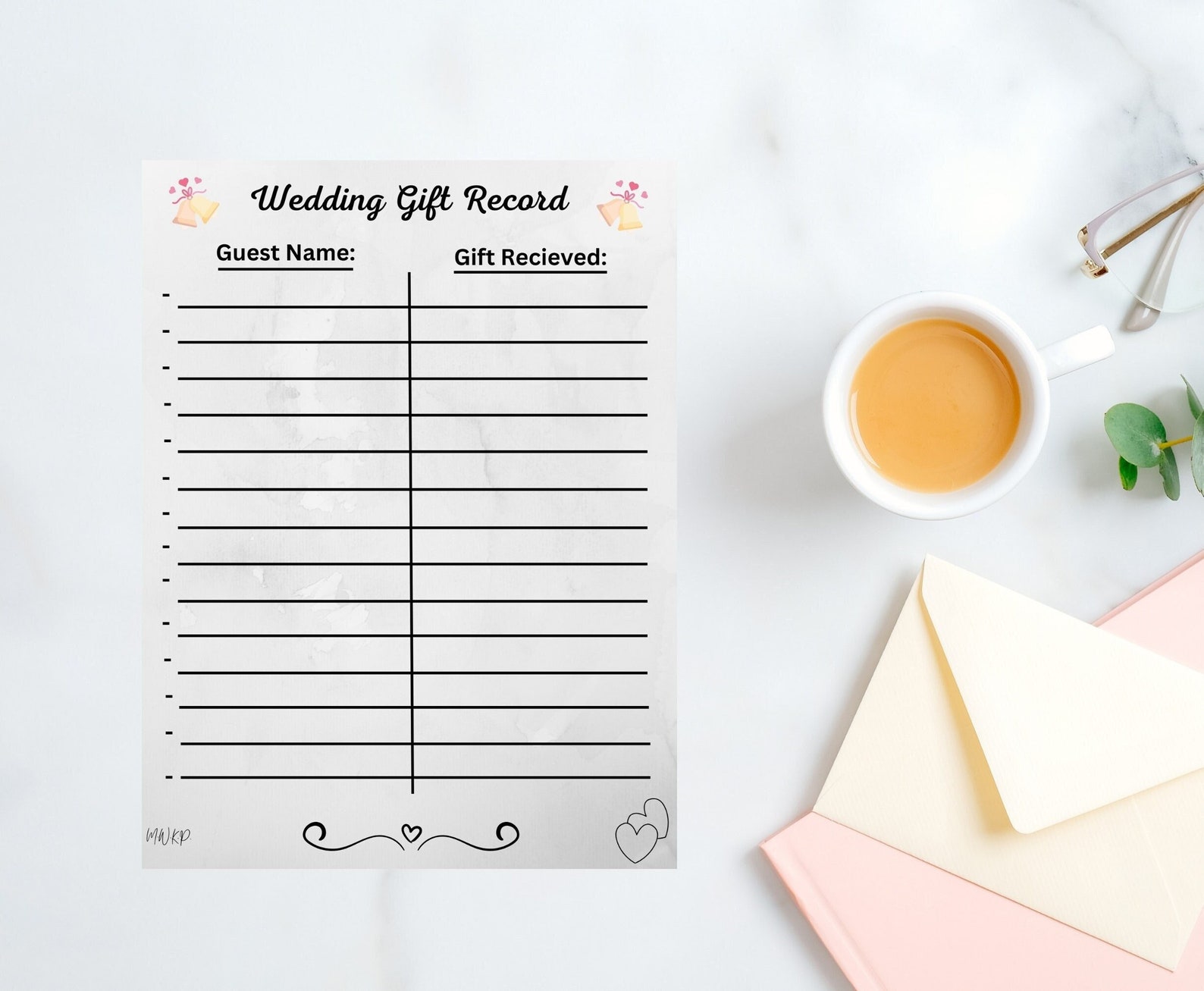 Printable Wedding Gift Organizer, Digital Wedding Planning, Thank You Note Organizer - Etsy