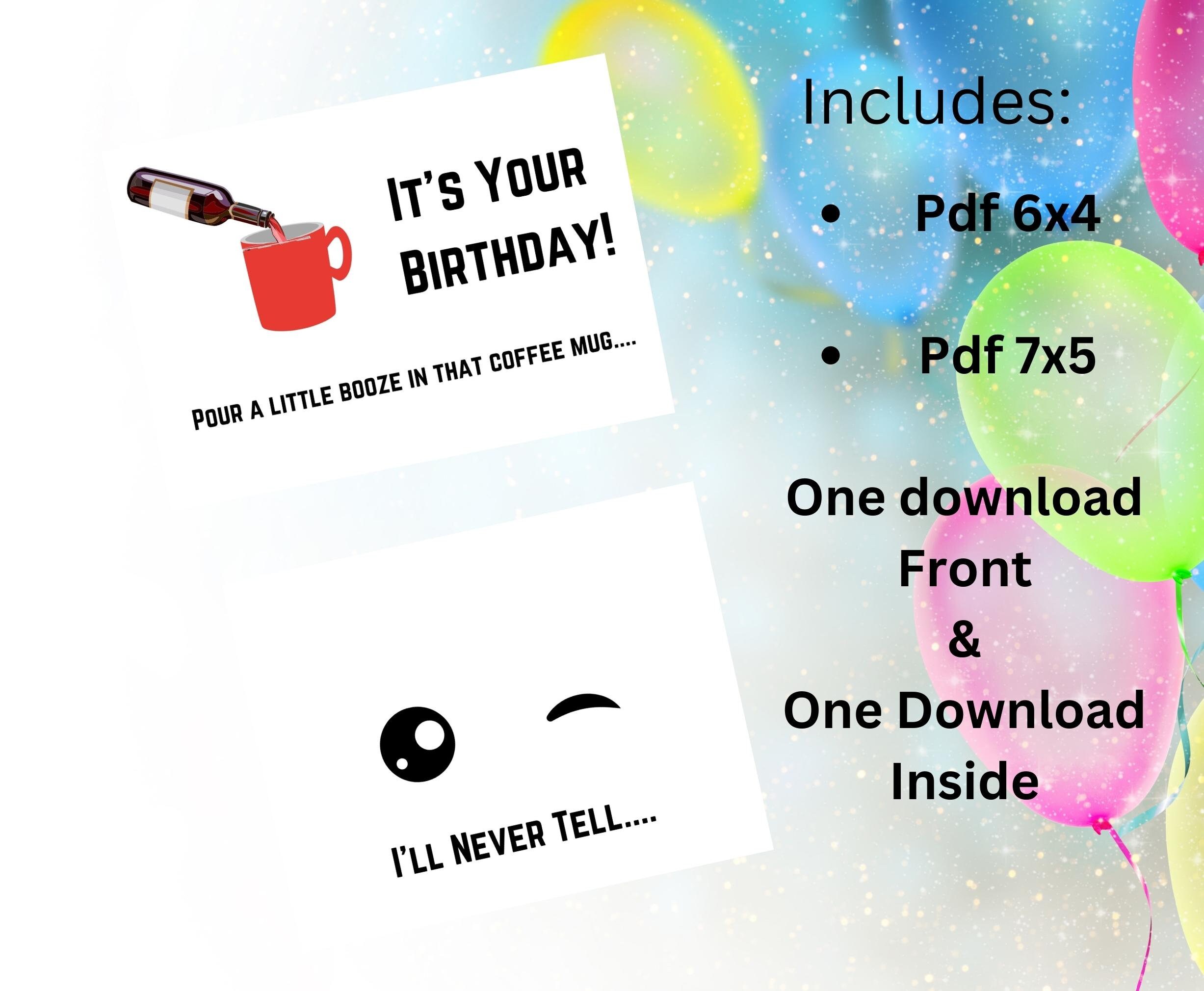 Printable Birthday Card I Funny Birthday Card for Adults I - Etsy