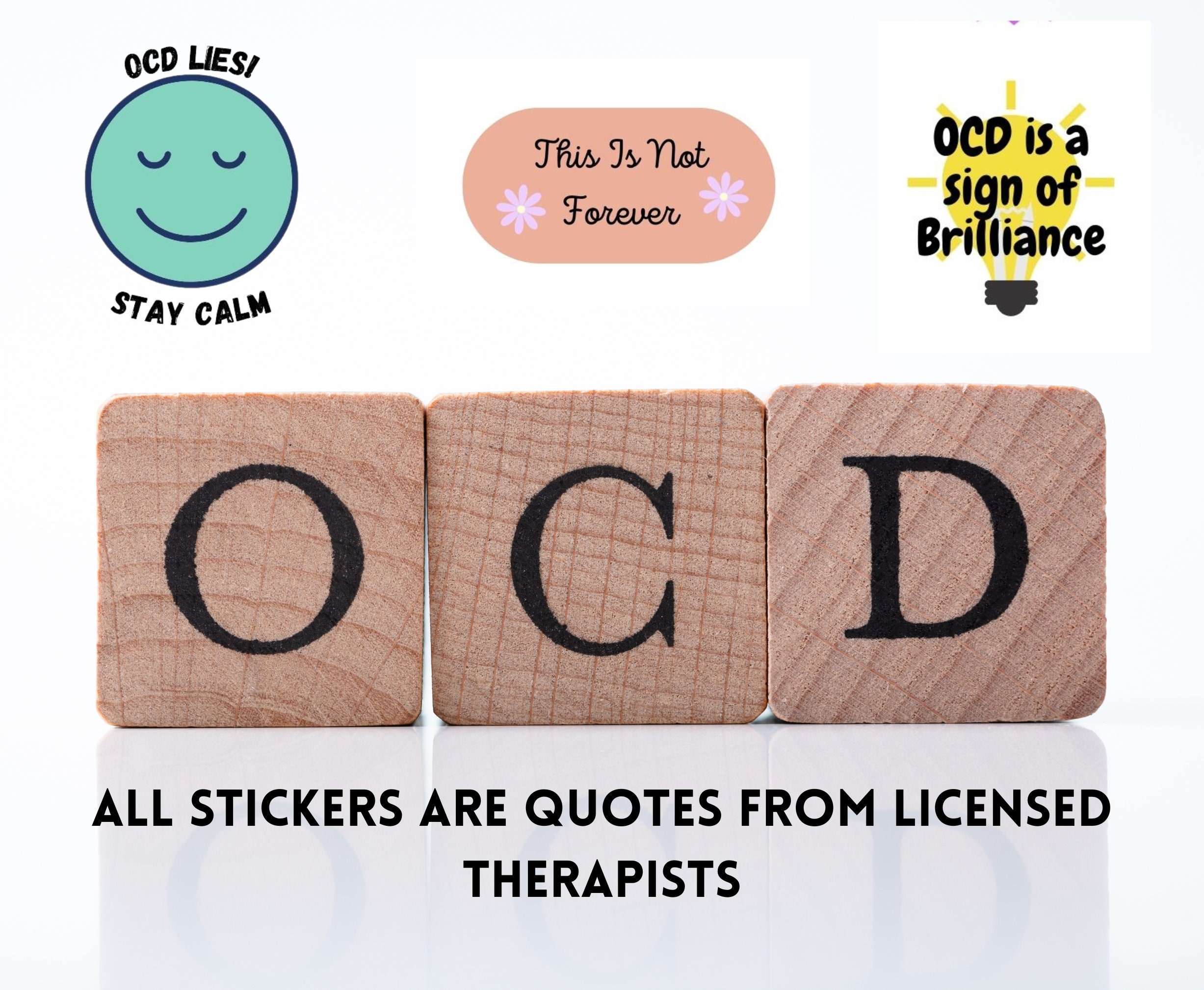Printable Anxiety/ocd Journal Sheet, Positive Thinking Stickers, Daily