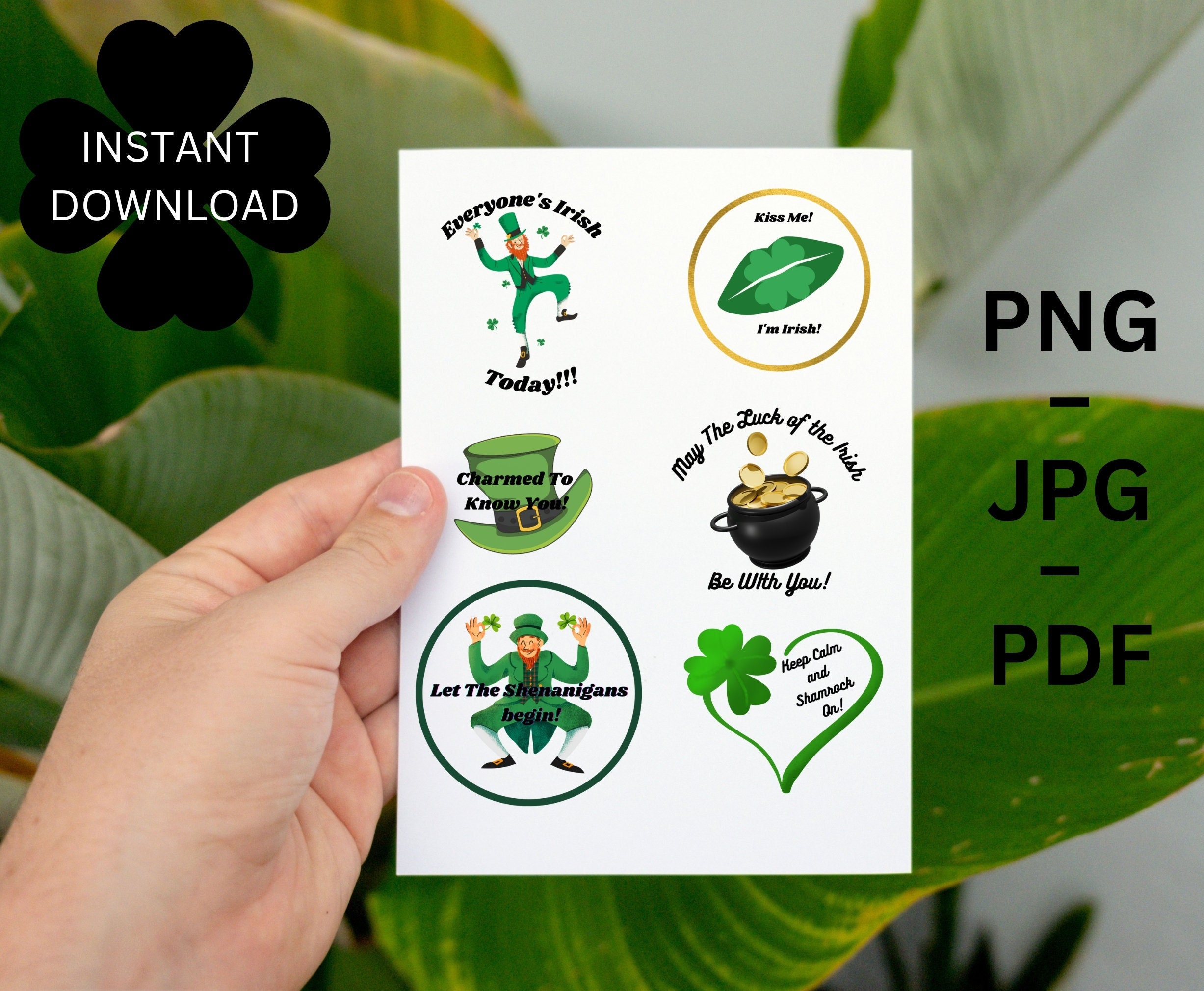 Printable Irish Stickers I Printable St. Patrick's Day Stickers I Green ...