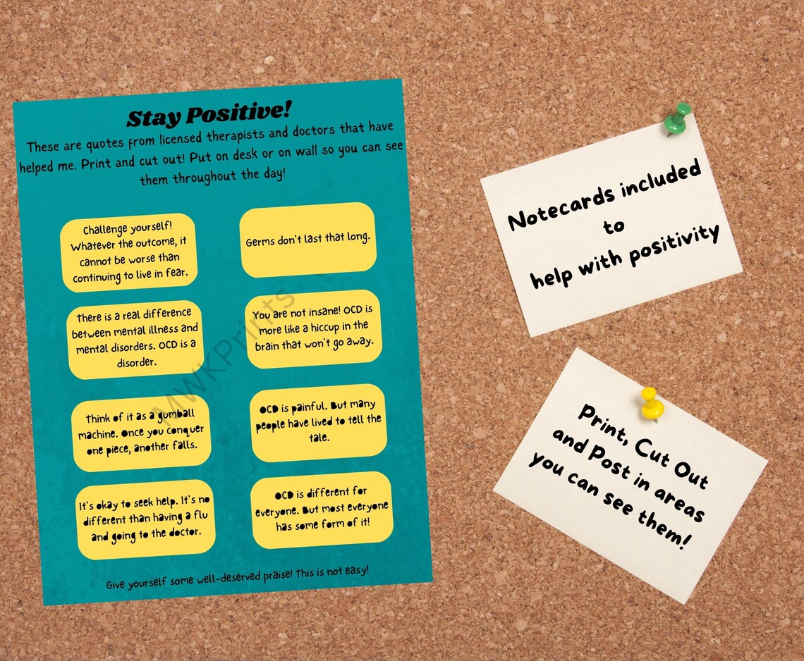 Printable OCD Challenge Guide, OCD Journal Sheet, Daily Planner for OCD ...