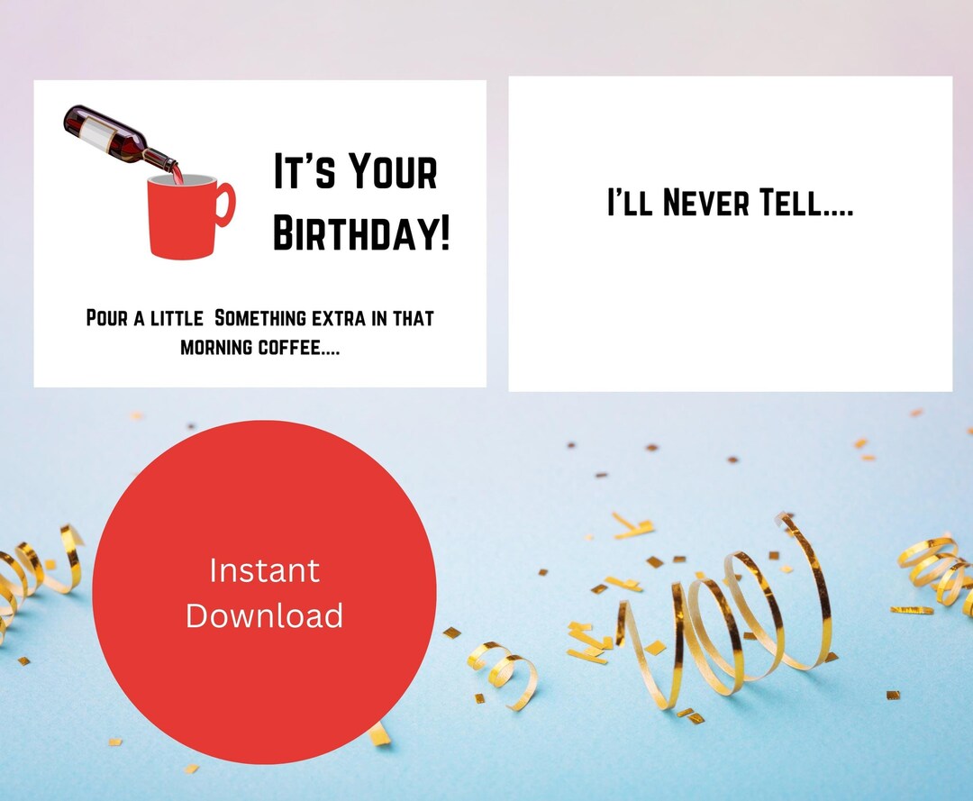 Printable Birthday Card I Funny Birthday Card for Adults I Alcohol ...