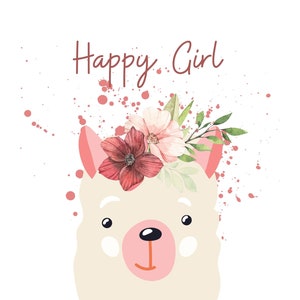 Happy Girl Wall Art Digital Download Printable