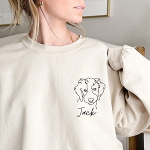 Custom Dog Sweatshirt, Dog Lover Hoodie, Line Art Dog Sweatshirt, Pet Lover, New Dog Owner, Gift for Dog Mom, Dog Mom Shirt, Personalized